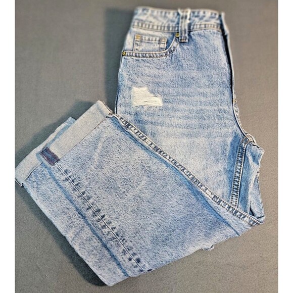 NWT Seven7 Women's Blue Jeans High Rise Boyfriend Size 14 Rolled Cuff Hem - Picture 15 of 15